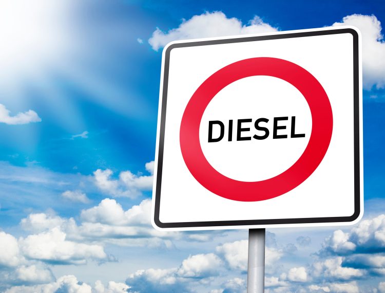 diesel verboden bord